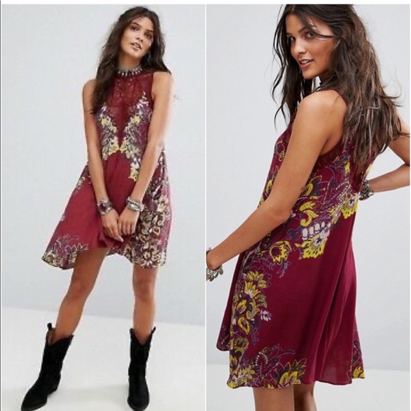 FREE PEOPLE maroon dress - Picture 3 of 3